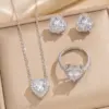 Wholesale PVD Coated Real Gold Plated Heart Shape Stainless Steel Lady Queen Classic Style Waterproof Non Tarnish Jewelry Set