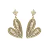 1 Pair Sweet Heart Shape Flower Butterfly Inlay Imitation Pearl Alloy Rhinestones Earrings