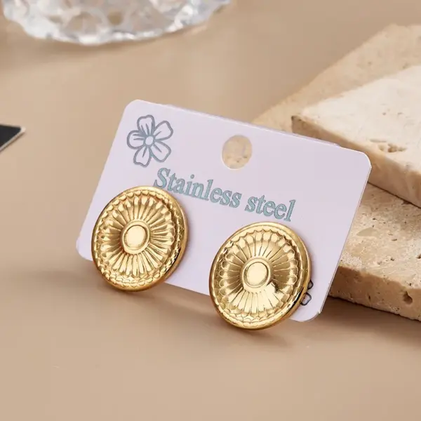 Stainless Steel 201 Starfish Shell Leaf Round Imitation Pearl Earrings Fashionable Casual Modern Style For Women All Seasons