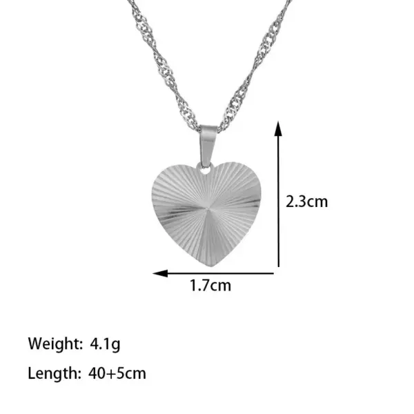 Heart Shape Titanium Steel Sweet IG Style Layered Necklaces Pendant Necklace