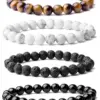 Wholesale Ethnic Style Solid Color Natural Stone Agate Beaded Bracelets