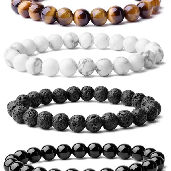 Wholesale Ethnic Style Solid Color Natural Stone Agate Beaded Bracelets