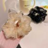 Wholesale Light luxury oversized organza large intestine hair ring full diamond ball head elegant leather cover head rope high-grade hair ring hair accessories