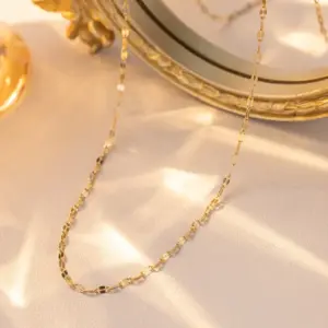 04-Lip Chain 40+5cm-Gold / A Bundle of One Hundred Pieces Without Packaging