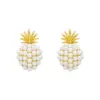 1 Pair Fashion Pineapple Alloy Inlay Artificial Pearls Gold Plated Women's Ear Studs