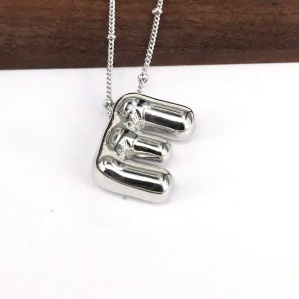 Wholesale Hip-hop Simple Style Classic Style Letter Copper Silver Plated Pendant Necklace In Bulk