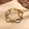 Wholesale Hot-Selling INS Style 304 Stainless Steel Inner Electroplated Real Gold Irregular Hollow Circle Simple Bracelet