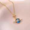 Wholesale Jewelry Vintage Style Geometric Starry Sky Titanium Steel Diamond Pendant Necklace