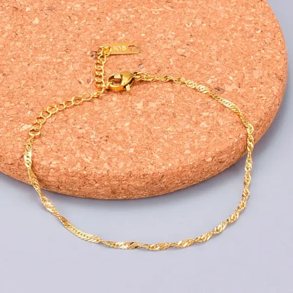 oly-79a8e8832e71fd344bb34994ebf712d0 Wholesale PVD Coated Real Gold Plated 18K Gold Heart 304 Stainless Steel Titanium Steel Waterproof Non Tarnish 304 Stainless Steel Titanium Steel Bracelets