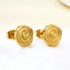 Wholesale Elegant Spiral Rose Gold Plated Stainless Steel Stud Earrings For Women Fashionable Minimalist High-End Feel Casual Chic