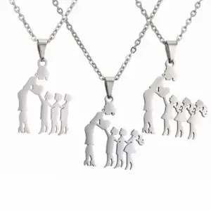 Wholesale Jewelry MAMA Human Stainless Steel Plating Pendant Necklace