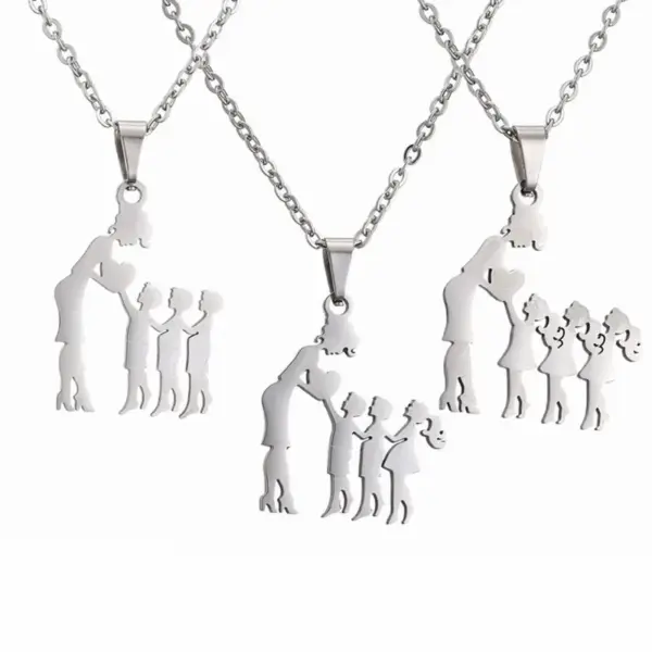 Wholesale Jewelry MAMA Human Stainless Steel Plating Pendant Necklace