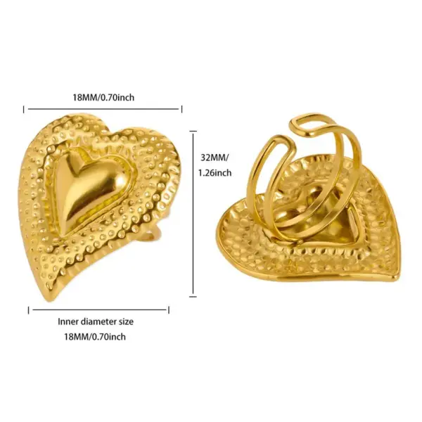 Wholesale Adjustable Titanium Steel Ring Starfish Sun Cat's Eye Stone Hammered Texture Elegant Simple Style For Women Open Ring Finger Ring