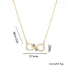 Wholesale Real Gold Plated 316 Stainless Steel PVD Coated Zircon Infinity Waterproof Non Tarnish Elegant Cable Chain Pendant Necklace For Women's
