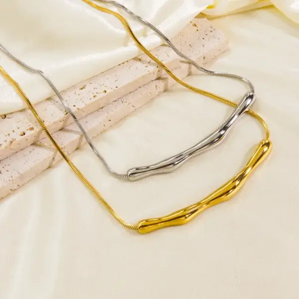 oly-79b7ab5e6ebe66969123ee6eb2708149 Wholesale PVD Coated 18K Gold Real Gold Plated Geometric 304 Stainless Steel Simple Style Waterproof Non Tarnish 304 Stainless Steel Necklace
