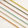 Wholesale Stainless Steel 18K Gold Plated Zirconia Stone Simple Fashion Bracelet Elegant Luxury Women's Style Multi-Color Gold Chain