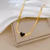Wholesale PVD Coated Real Gold Plated Heart Shape Titanium Steel Simple Style Classic Style Waterproof Non Tarnish Titanium Steel Necklace