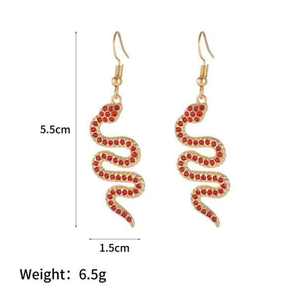 Wholesale Europe and the United States cross-border earrings jewelry New exaggerated fashion snake diamond earrings creative temperament ring earrings