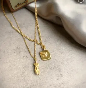 Wholesale PVD Coated Real Gold Plated 18K Gold Heart 304 Stainless Steel Titanium Steel Waterproof Non Tarnish 304 Stainless Steel Titanium Steel Necklace