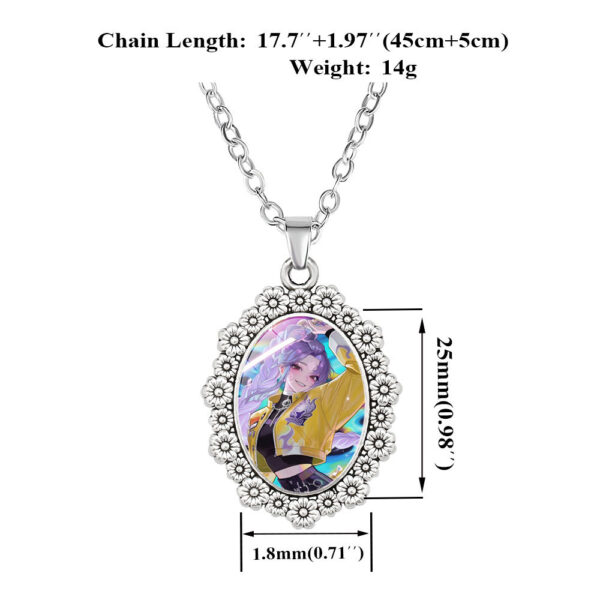 Wholesale Lace-trimmed oval clavicle chain, versatile everyday sweater chain, crystal-set pendant, OLY Exclusive