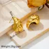 Wholesale 304 Stainless Steel Water Droplets PVD Coated Artificial Diamond 18K Real Gold Plated 18K Gold Waterproof Non Tarnish Plating Inlay Ear Studs