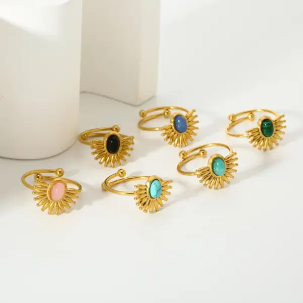 oly-79cf21012cf0be1a24107ac056ee88e3 Wholesale PVD Coated Real Gold Plated 18K Gold Geometric 304 Stainless Steel Casual Simple Style Waterproof Non Tarnish Adjustable Ring