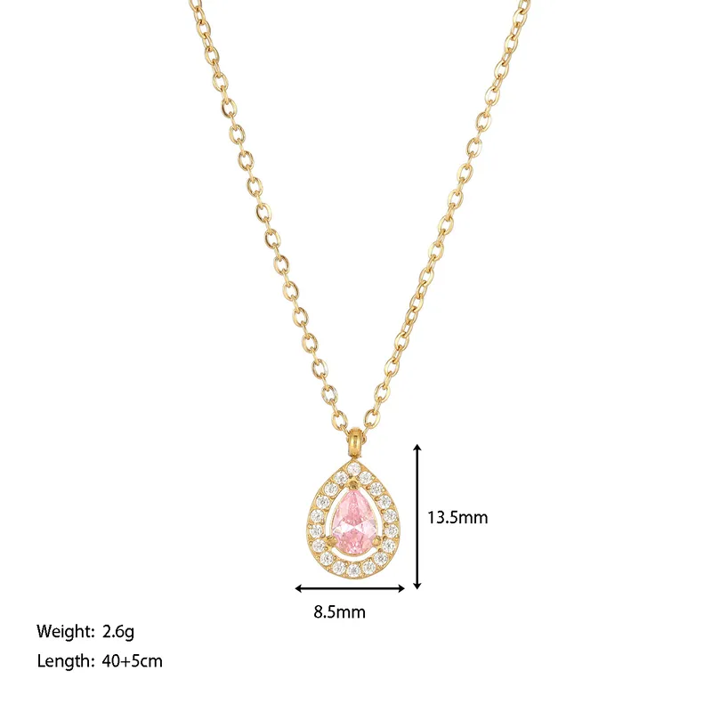Wholesale PVD Coated 18K Gold Platinum Real Gold Plated Water Droplets 304 Stainless Steel Elegant Simple Style Waterproof Non Tarnish 304 Stainless S