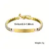 Wholesale 304 Stainless Steel Stainless Steel Solid Color Rectangle PVD Coated Zircon 18K Real Gold Plated Simple Style Shiny Plating Inlay Gold Silver Bracelets