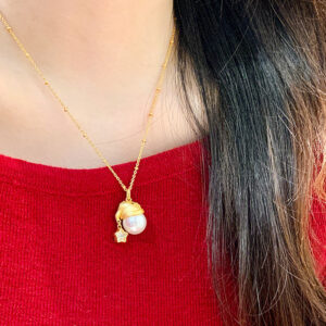 Santa hat necklace (small ball chain)