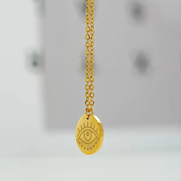 oly-79d83a64bca288d9f77ce055c6814934 Wholesale PVD Coated 18K Gold Real Gold Plated Geometric 304 Stainless Steel Simple Style Waterproof Non Tarnish 304 Stainless Steel Necklace