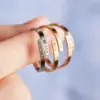 Wholesale PVD Coated Real Gold Plated 18K Gold Geometric 304 Stainless Steel Simple Style Commute Waterproof Non Tarnish Rings