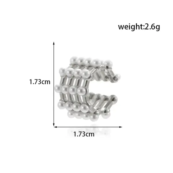 Wholesale 1 Piece French Style Simple Style Korean Style C Shape Pearl Copper Ear Cuffs