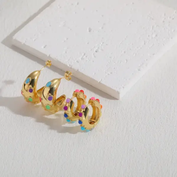 Wholesale 1 Pair Elegant Luxurious Classic Style Geometric Plating Inlay Copper Zircon 14k Gold Plated Ear Studs