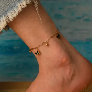Panther Butterfly Steel Ball Anklet
