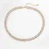 Wholesale Fashion Full Diamond T Square Diamond Chain Necklace Copper Jewelry Wholesale