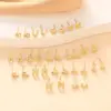 304 Stainless Steel Letter Electroplating Golden Plated Classical Vintage Style Simple Style Ear Studs