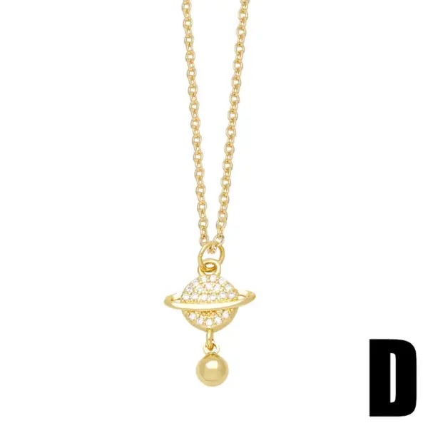 Wholesale PVD Coated Real Gold Plated 18K Gold Moon Heart Shape Stainless Steel Copper Elegant Modern Style Waterproof Non Tarnish Stainless Steel Pendant Necklace