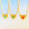 304 Stainless Steel Heart Shape PVD Coated Natural Stone Gold Plated Vintage Style Waterproof Non Tarnish Plating Jewelry Set