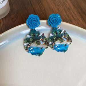 11#Silver needle-style-five flower print