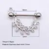 Wholesale Fashion Leaf Star Wings Stainless Steel Inlaid Zircon Nipple Ring 1 Piece