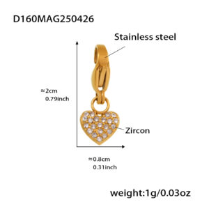 D160-gold love zircon pendant