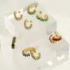 Wholesale 1 Pair Fashion U Shape Plating Inlay 304 Stainless Steel Rhinestones 18K Gold Plated Stainless Steel Earrings