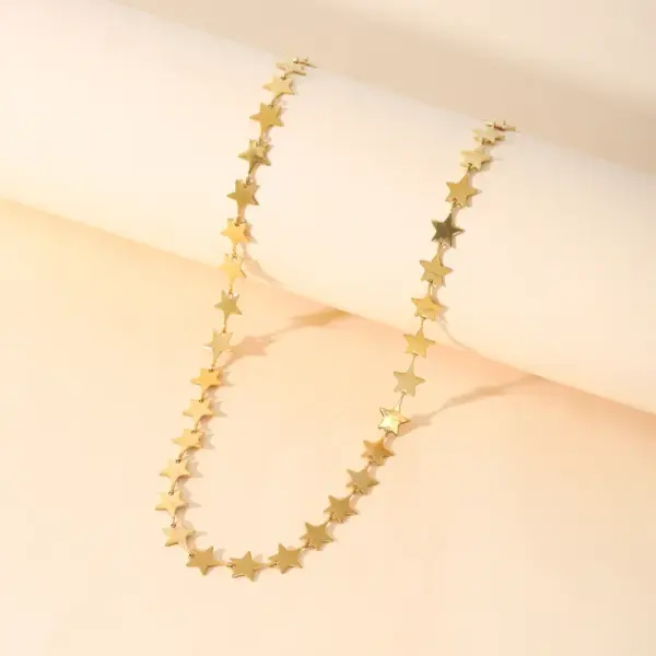 304 Stainless Steel ABS Star PVD Coated Stone-Free 18K Gold Plated Casual Cute Preppy Style Handmade Chain Bracelets Earrings Necklace