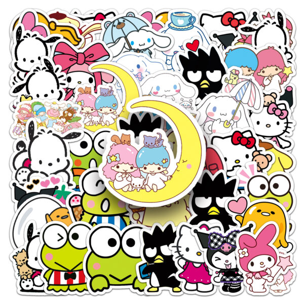 Wholesale 51 Sanrio Cartoon Cute Kulomi Pudding Dog Parchal Dog Trunk Water Cup Guitar Skateboard Sticker
