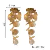 Wholesale 1 Pair Elegant Exaggerated Flower Inlay Copper Artificial Rhinestones Drop Earrings