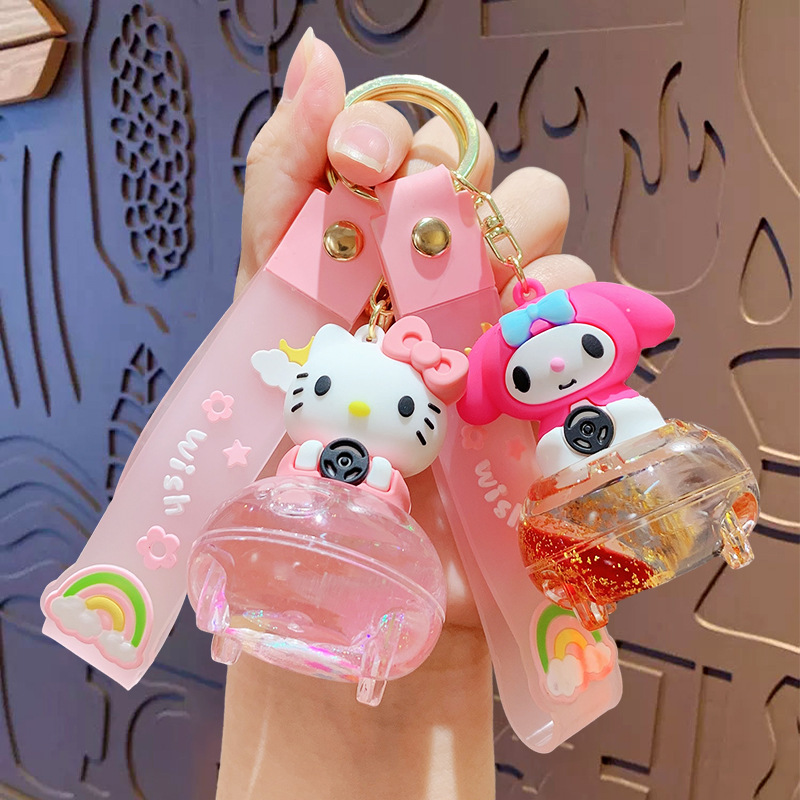 Wholesale Creative Oiled Car Keychain Cartoon Bag Pendant Car Key Chain Small Gift