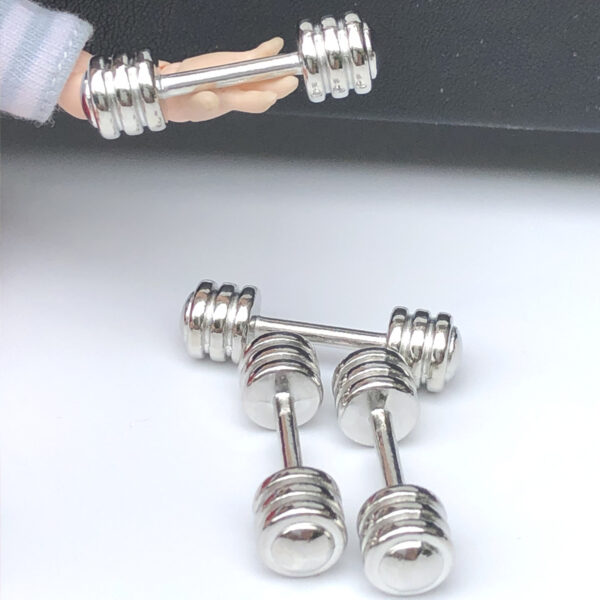 Wholesale 1:12 dollhouse dollhouse mini gym model ob11 accessories metal dumbbell sports model