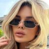 Wholesale Cross-Border Small Frame Square Sunglasses 2025 New Style Personalized Metal Marine Sunglasses Women's High-End Street Style Glasses