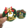 Wholesale 1:12 dollhouse accessories mini Christmas wreath with Bell shiny model simulation Christmas decoration scene