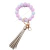 Wholesale Luminous Silicone Bead Keychain FluorescentTassel Creative Wrist Bracelet Key